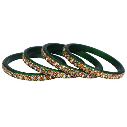 Glossy maroon handmade lac bangles with square Kundan and rhinestones for bridal, wedding, Karwa Chauth, Teej and festive wear