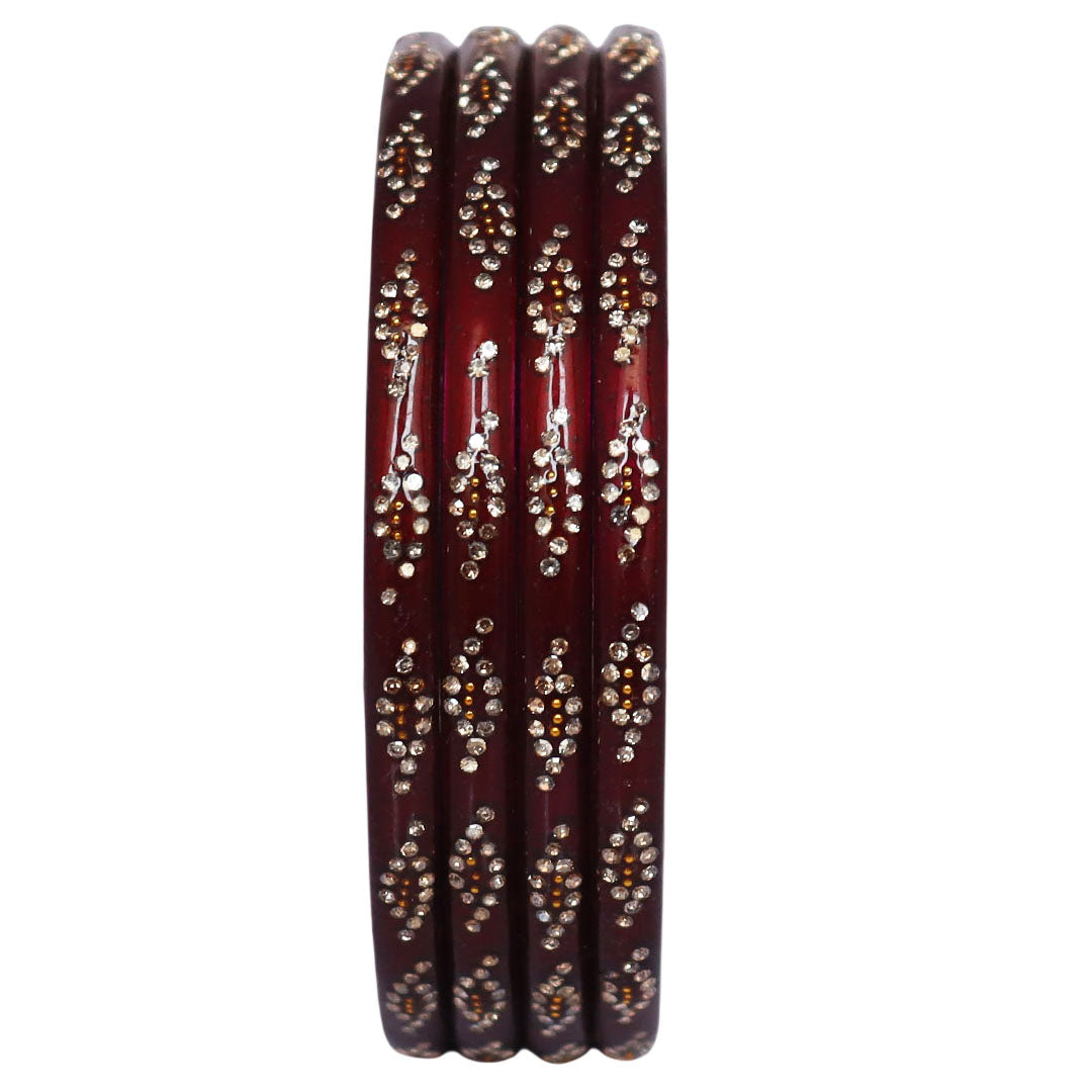 Rajasthani handmade lac bangles set with rhinestone stone work by TAJ BRIDAL STORE