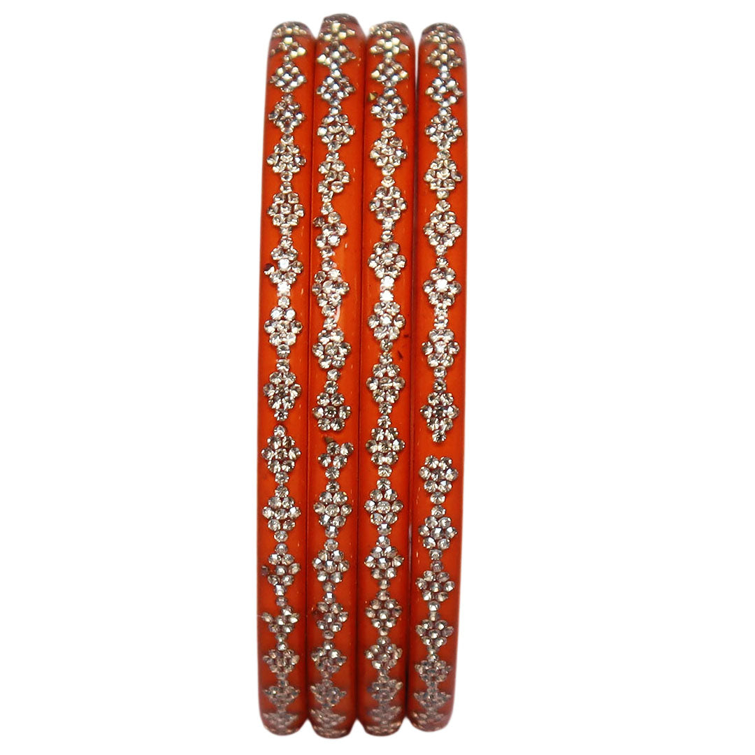 Handcrafted lac bangles for women with stone work