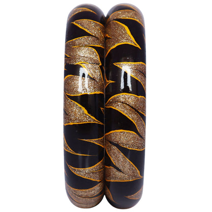 Traditional Rajasthani lac bangles for women with golden work