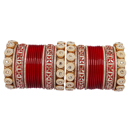 Handmade Rakhi Special Lac Bangles with Kundan Stone Work