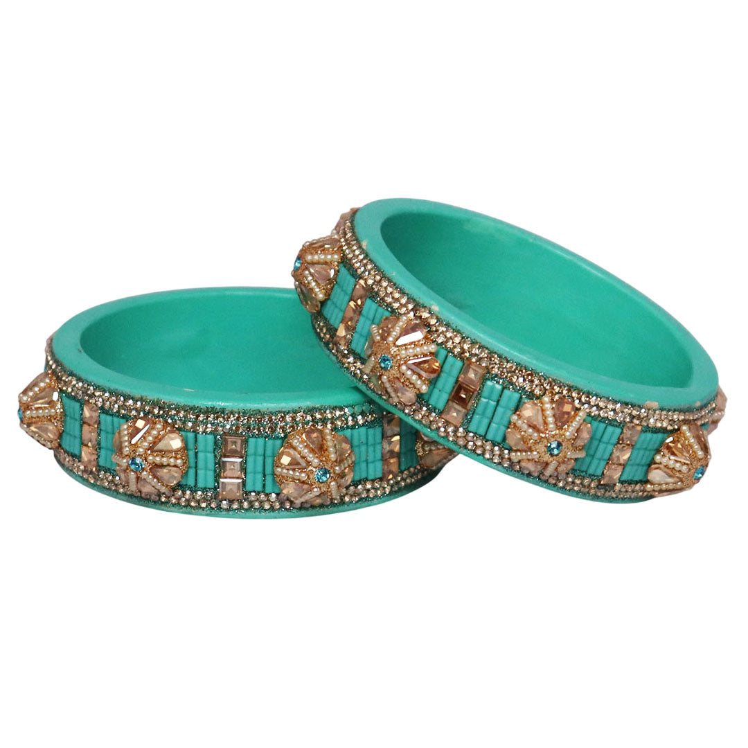 Jaipuri Lac Bangles Kundan Pearl Rhinestone Designer Kada