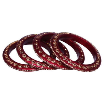 Lac Bangles Premium Rhinestone Bangadi Set for Women