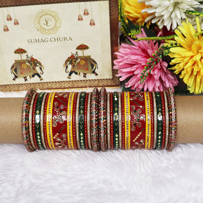 Karwa Chauth Traditional Bangles Set With Latest Kundan-Mirror Design