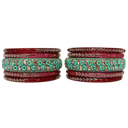 Womens Designer Lac Bangles Set With Latest Kundan Design
