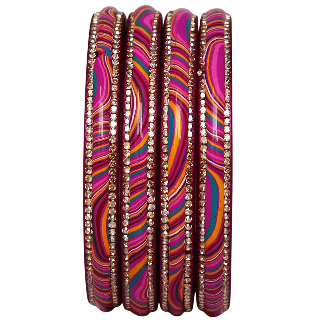 Designer Jaipuri Lac Kada with Multicolor Lahariya Artwork