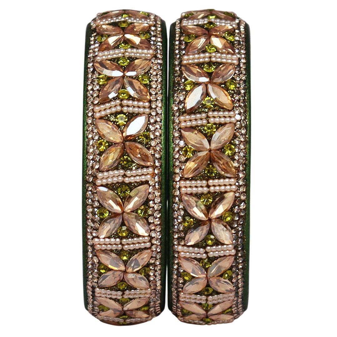 Jaipuri Handmade Lac Kada with Kundan Beads Craft