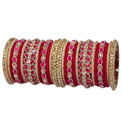 Indian Bridal Wedding Bangles Set – Kundan & Beads Work