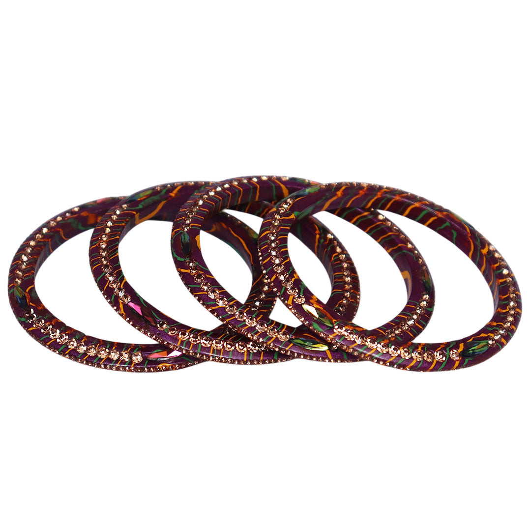 Lehariya Lac Bangles for Women | Traditional Rajasthani Rhinestone Bangles | Glossy Festival & Wedding Bangles By TAJ BRIDAL STORE