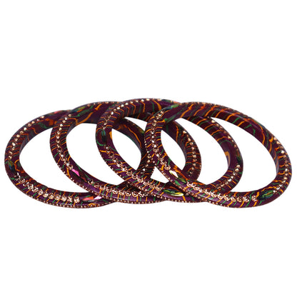 Lehariya Lac Bangles for Women | Traditional Rajasthani Rhinestone Bangles | Glossy Festival & Wedding Bangles By TAJ BRIDAL STORE