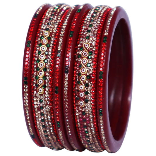 Jaipuri Lac Bangles with Latest Beads & Rhinestone Design