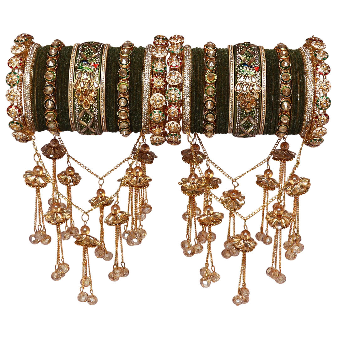 Premium Bridal Chura Set With Trending Peacock and Jhula Latkan Design