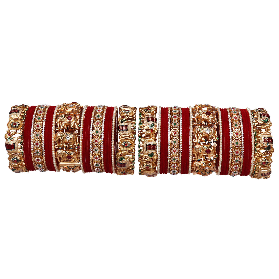 Designer Bridal Bangles Set With Latest Elephant Motifs