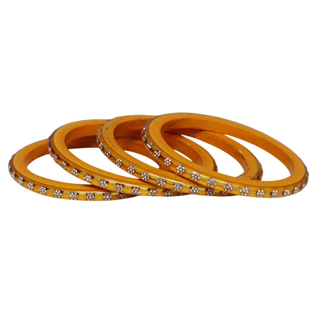 Classic Rajasthani Lac Bangles with Sparkling Flower Stones