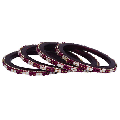 Designer Rajasthani Lac Bangles with Rhinestone & Bead Work by Taj Bridal Store