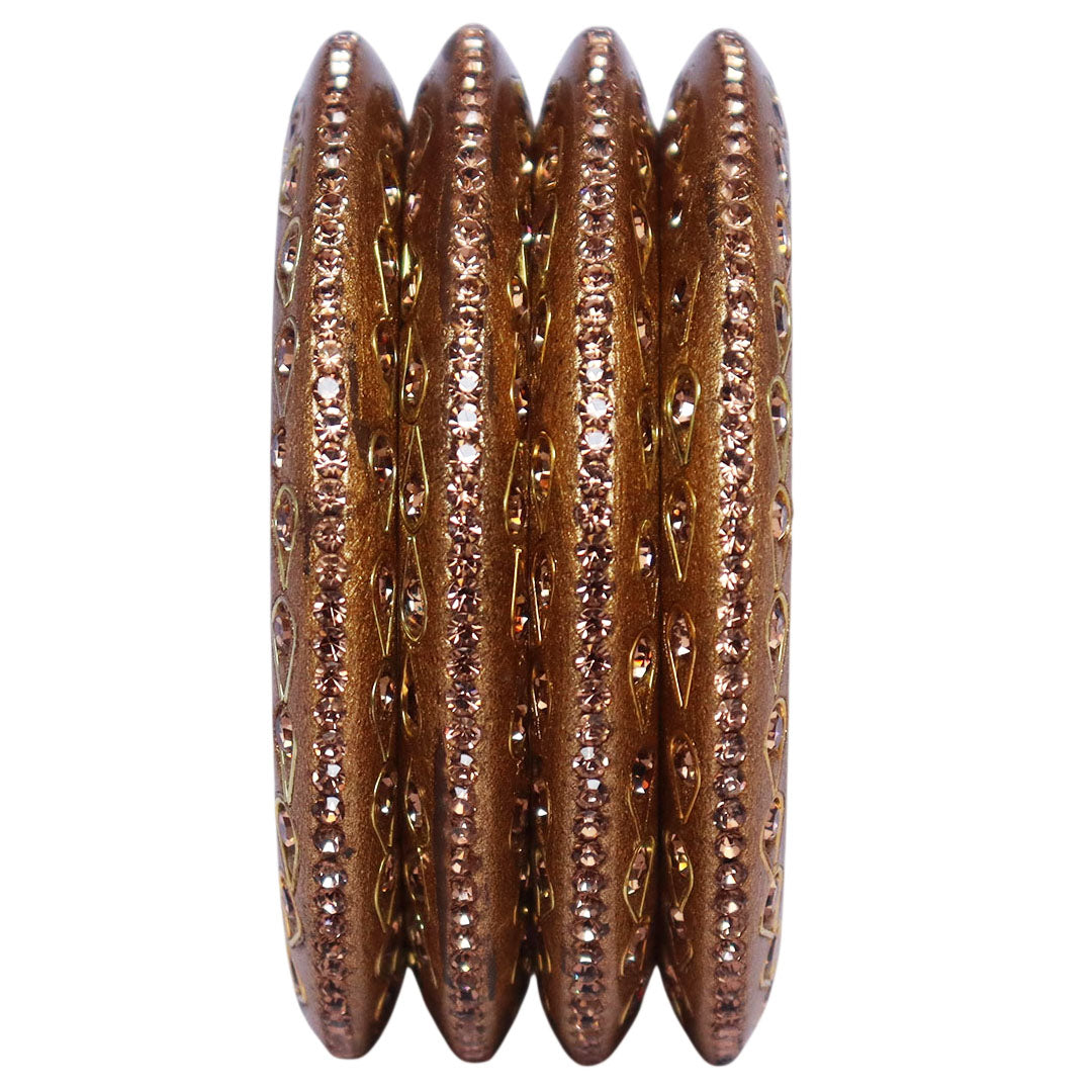 Lac Bangles Premium Rhinestone Bangadi Set for Women