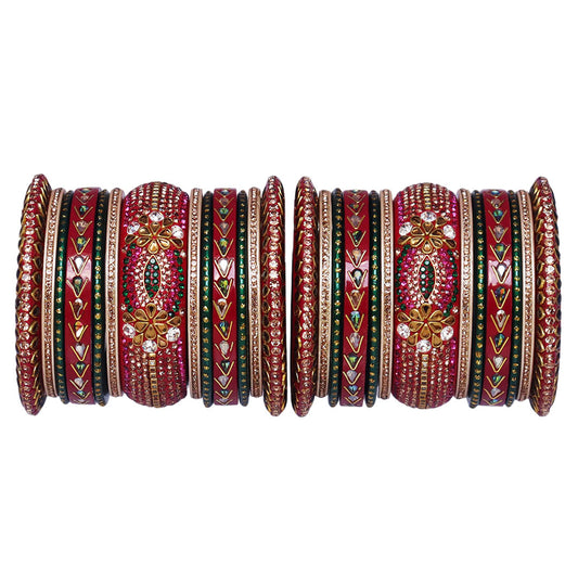 Exclusive Lac Bangles Set for Bride With Latest Kundan Design