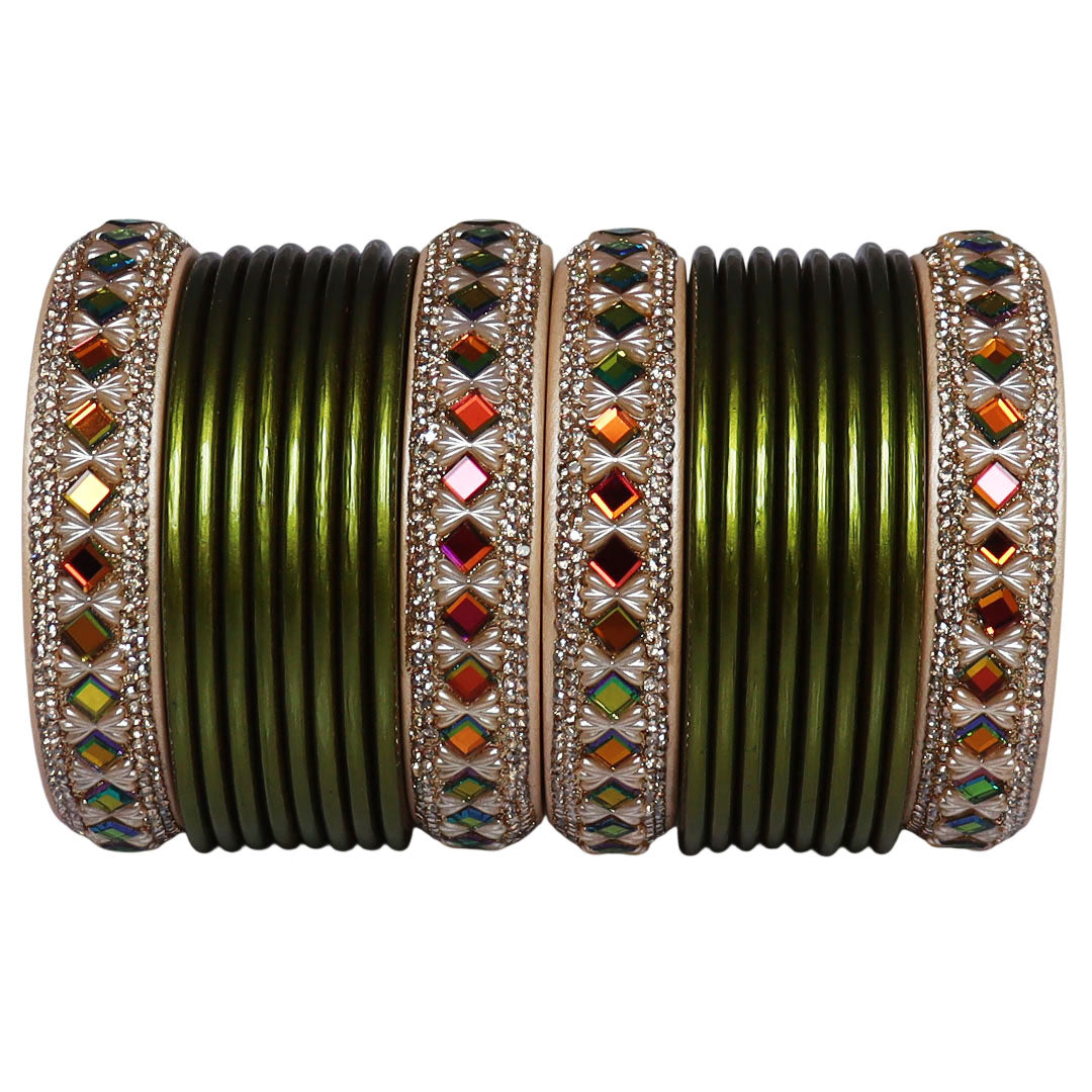 Handmade Pure Lac Bangles Set for Women | Traditional Rajasthani Glossy Bangles By TAJ BRIDAL STORE