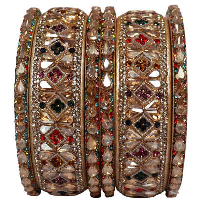 Fancy Short Lac Bangles For Women With Latest Kundan Design