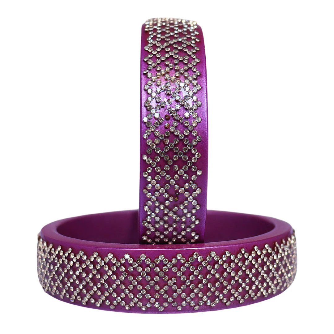 Jaipuri Lac Kada Bangles Set in Latest Rhinestones Design