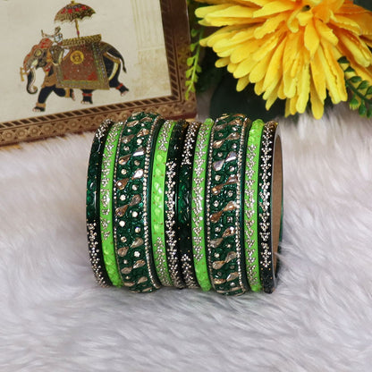 Womens Designer Lac Bangles Set With Latest Kundan Design