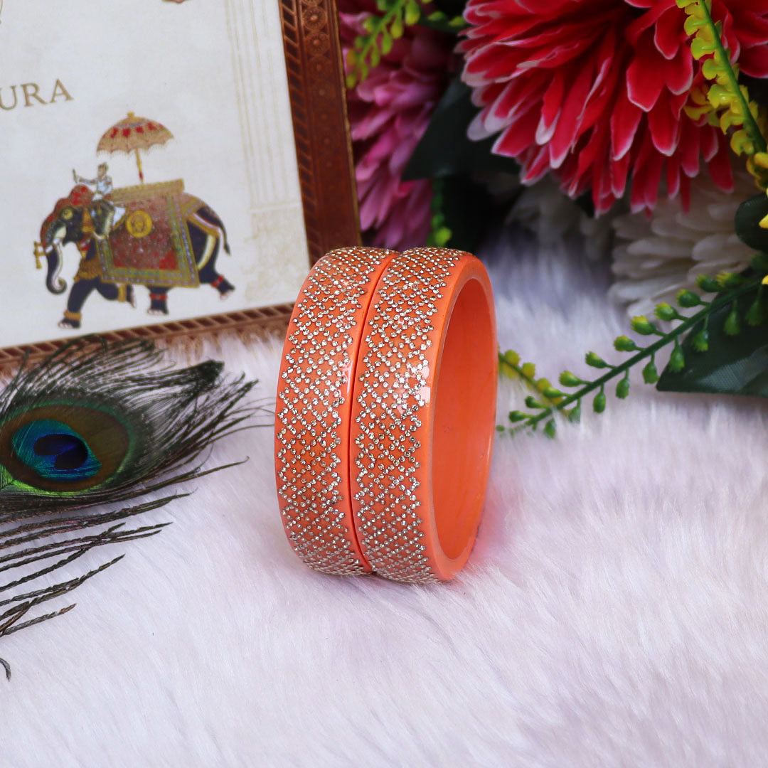 Jaipuri Lac Kada Bangles Set in Latest Rhinestones Design