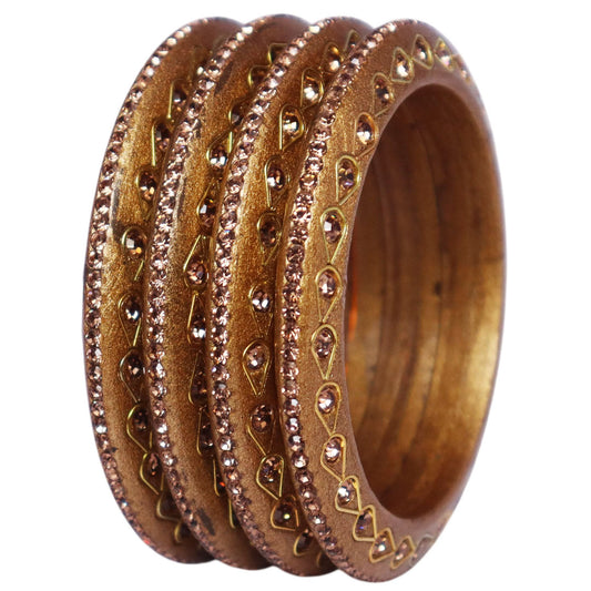 Lac Bangles Premium Rhinestone Bangadi Set for Women