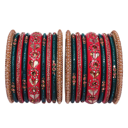 Handmade Lac Bangles For Women With Latest Rhinestones Design