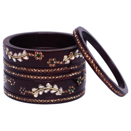Rajasthani Lac Bangles Kundan & Rhinestone Design Short Set