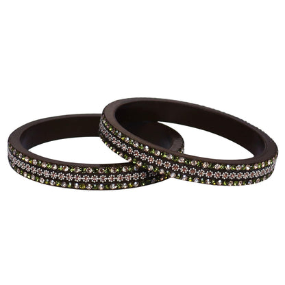 Jaipuri Lac Bangles Artificial Stones Kada Set for Women