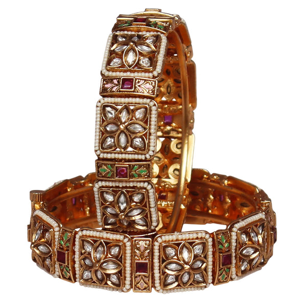 Fashion Gold Plated Bracelet for Girls in Traditional Stones Design