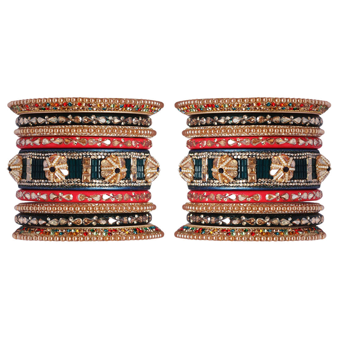 Rajasthani Lac Bangles Wedding Wear Kundan Designer Set