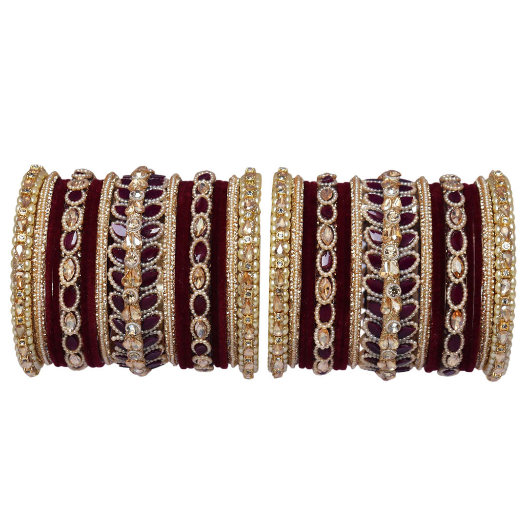 Indian Bridal Wedding Bangles Set – Kundan & Beads Work