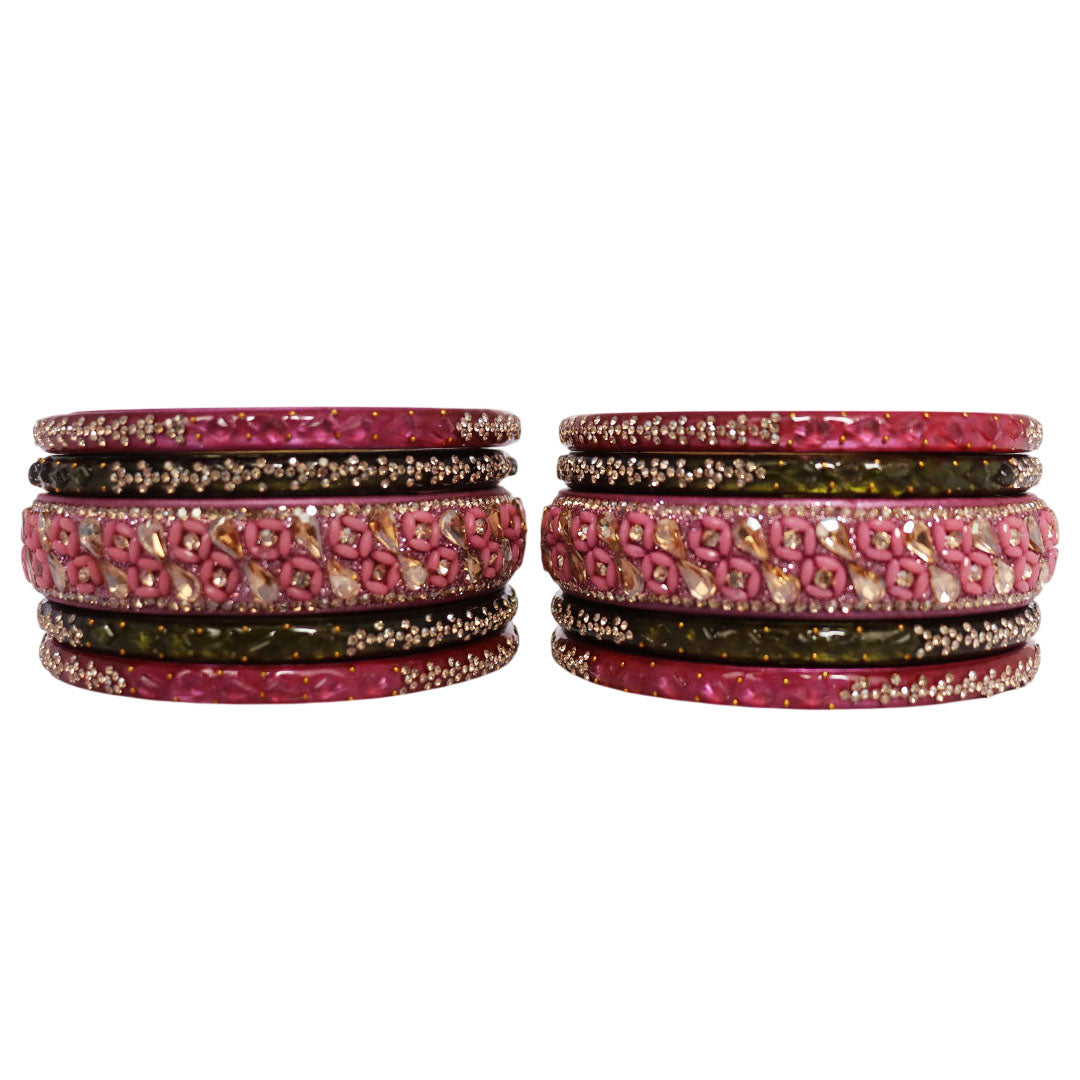 Womens Designer Lac Bangles Set With Latest Kundan Design