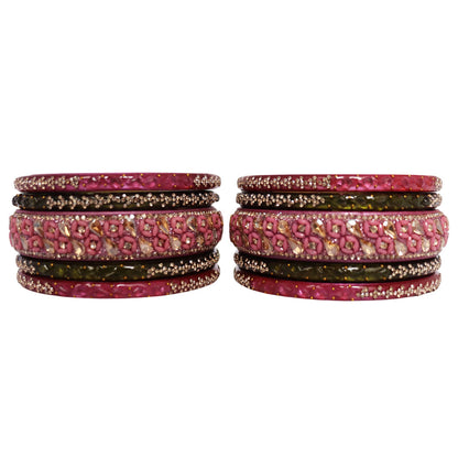 Womens Designer Lac Bangles Set With Latest Kundan Design