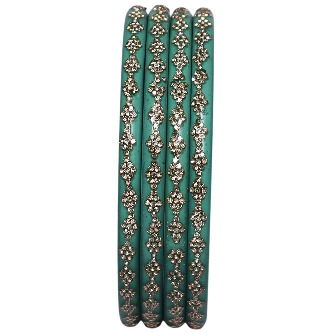Traditional Rajasthani lac bangles with rhinestone detailing