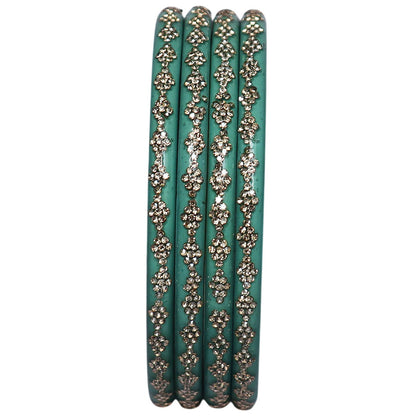 Traditional Rajasthani lac bangles with rhinestone detailing