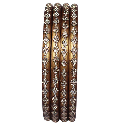 Designer lac bangles with glossy finish and rhinestone work