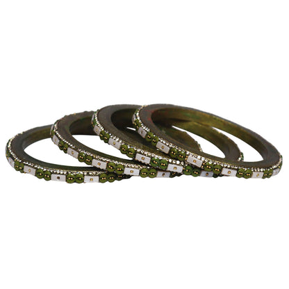 Designer Rajasthani Lac Bangles with Rhinestone & Bead Work by Taj Bridal Store