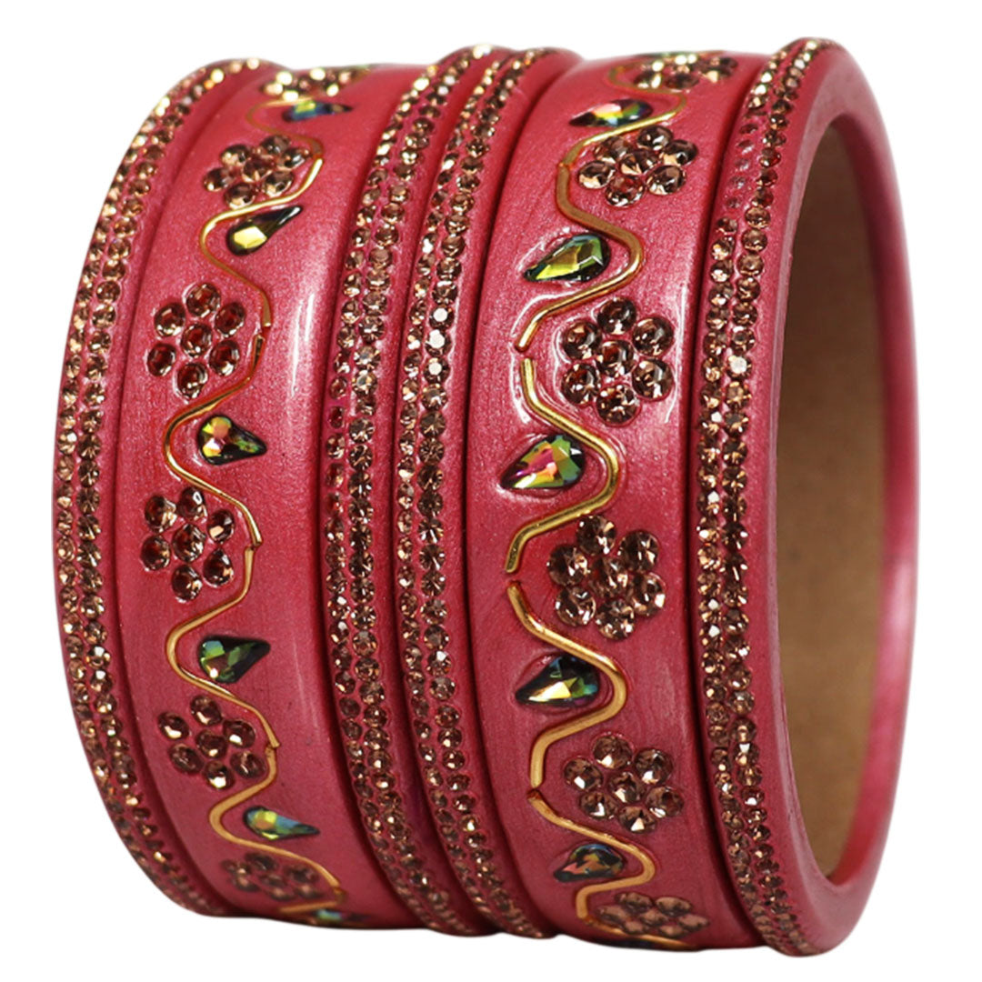 Handmade Traditional Short Lac Bangles Set With Latest Kundan Design