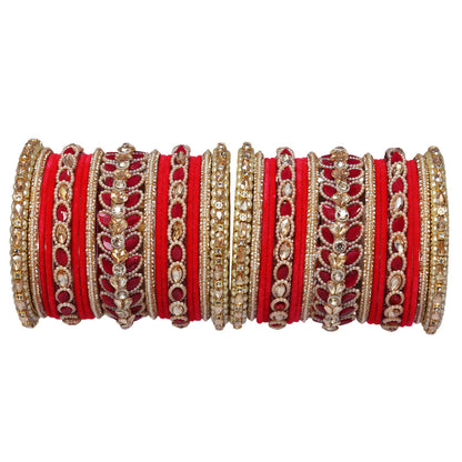 Indian Bridal Wedding Bangles Set – Kundan & Beads Work