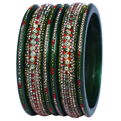 Jaipuri Lac Bangles with Latest Beads & Rhinestone Design