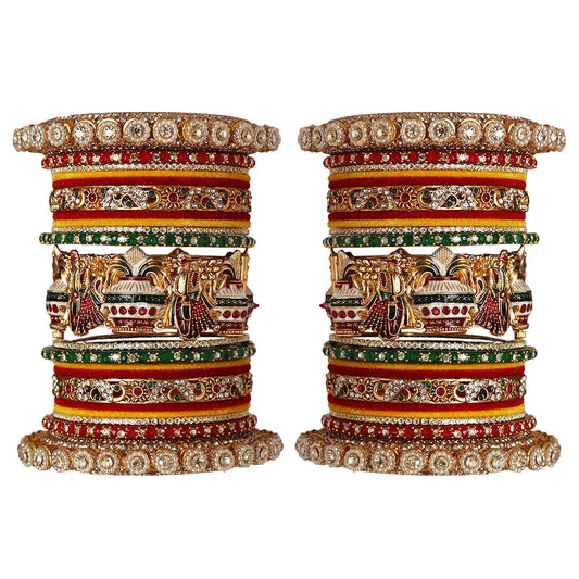 Bridal Chura Rajasthani Style with Dulha Dulhan Kada