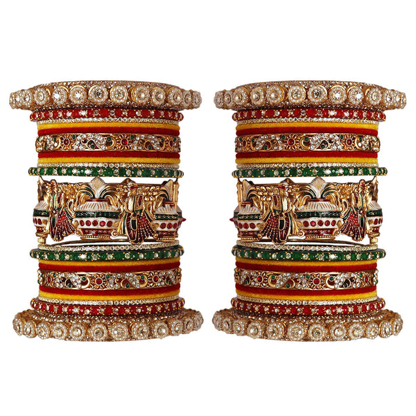 Bridal Chura Rajasthani Style with Dulha Dulhan Kada