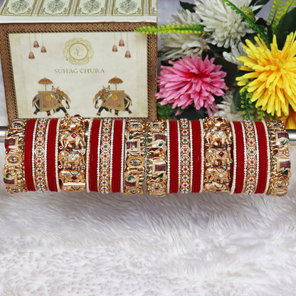Designer Bridal Bangles Set With Latest Elephant Motifs