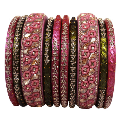 Womens Designer Lac Bangles Set With Latest Kundan Design