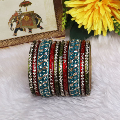 Womens Designer Lac Bangles Set With Latest Kundan Design
