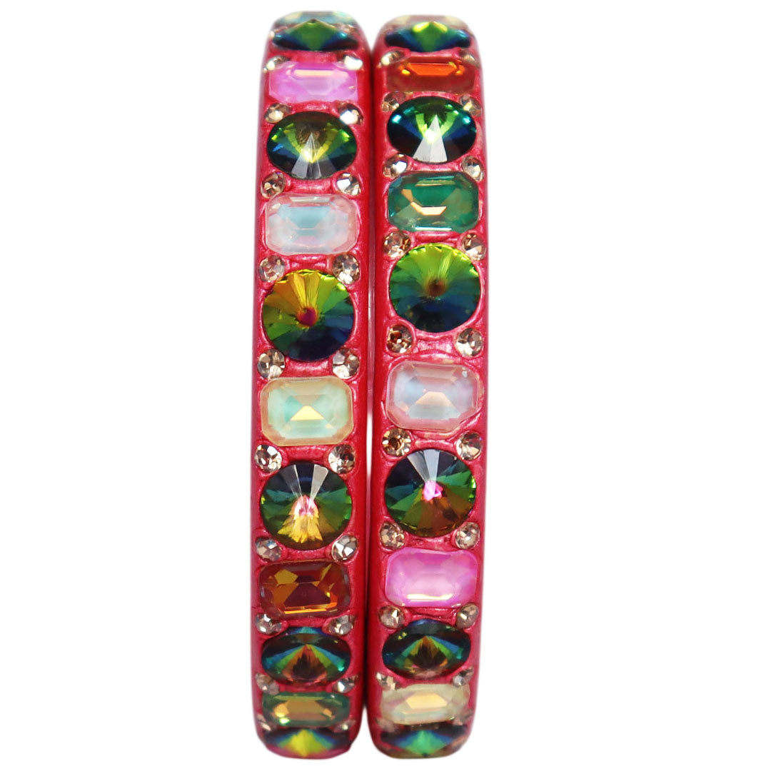 Premium Lac Bangles for Women with Colorful AD Stones | Traditional Indian Ethnic Bangles