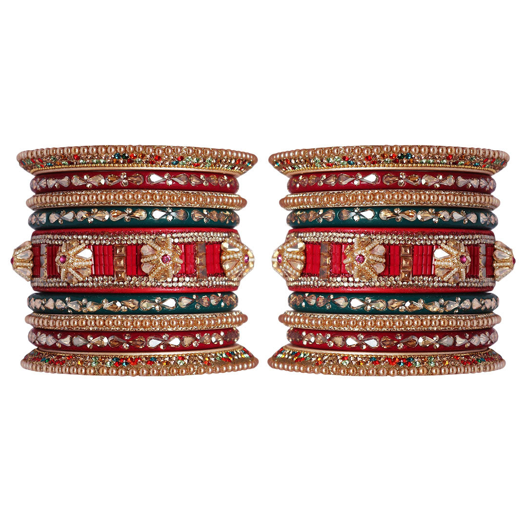 Rajasthani Lac Bangles Wedding Wear Kundan Designer Set
