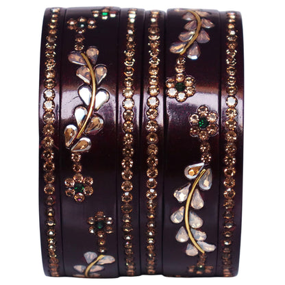 Rajasthani Lac Bangles Kundan & Rhinestone Design Short Set